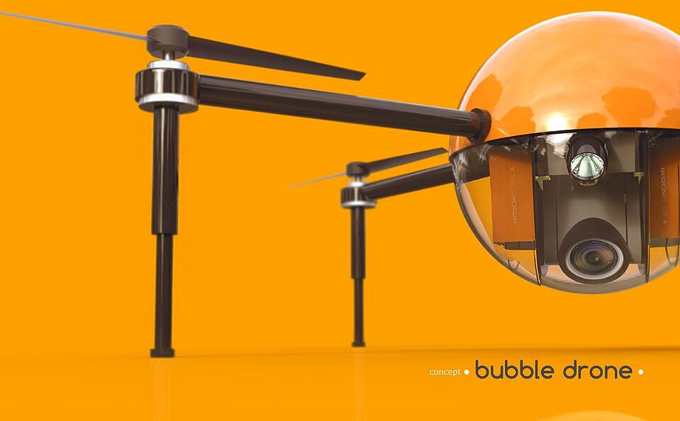 BubbleDrone，无人机，球体，摄像，照明，承载药物，