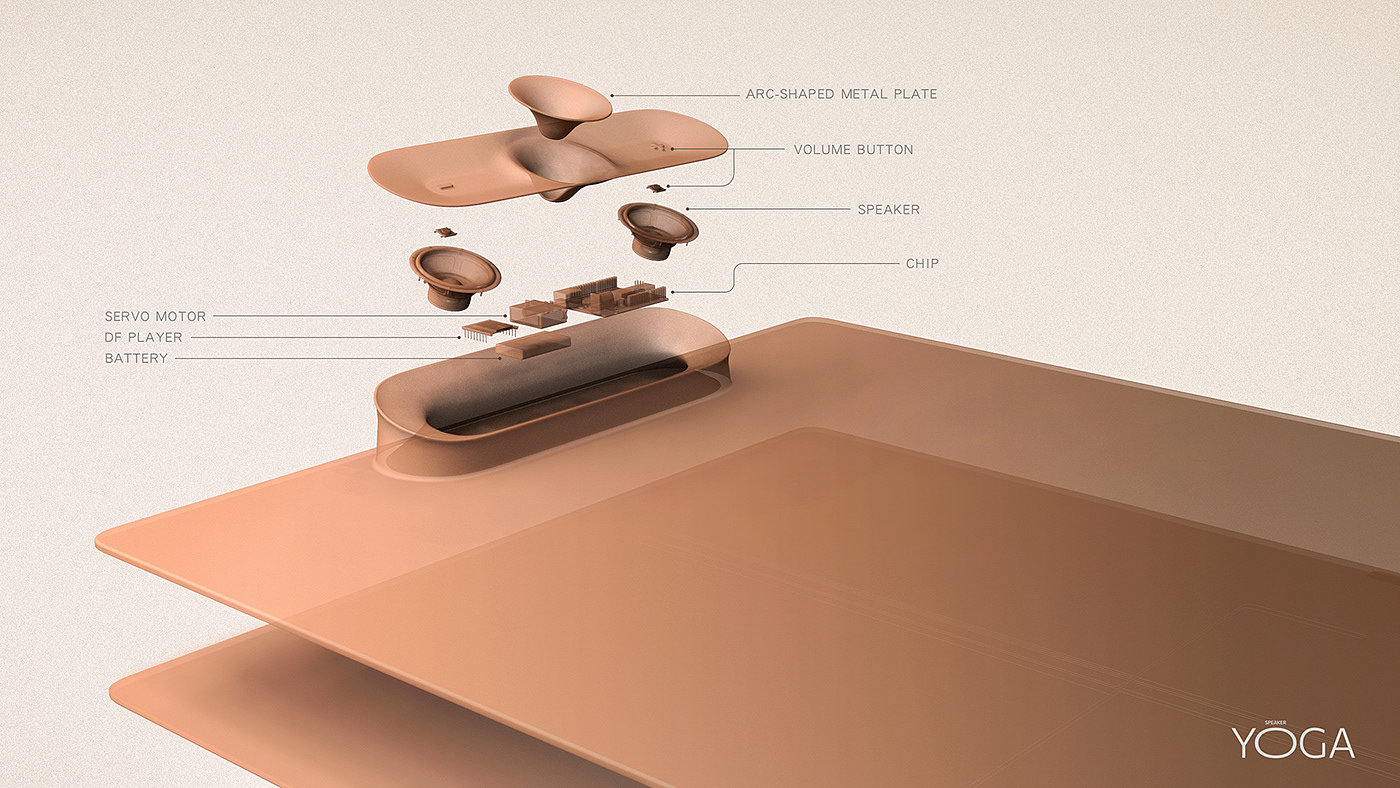 yoga，loudspeaker box，Interaction design，