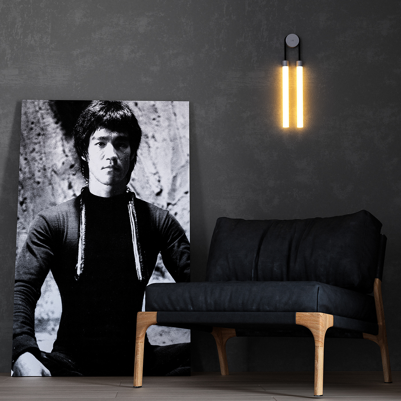 Industrial wind，decorate，Bruce Lee，Nunchaku，lamp，