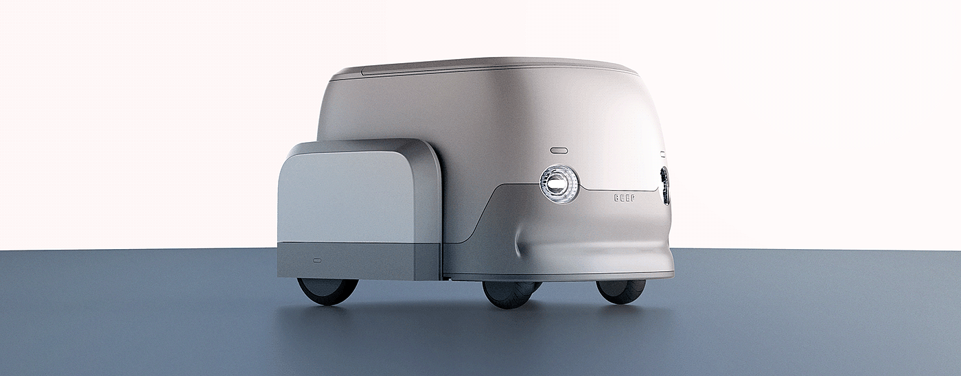 Delivery robot，Beep，product design，industrial design，Small，