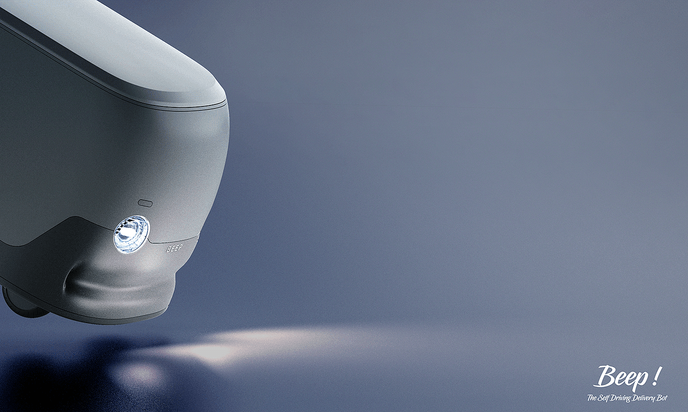 Delivery robot，Beep，product design，industrial design，Small，