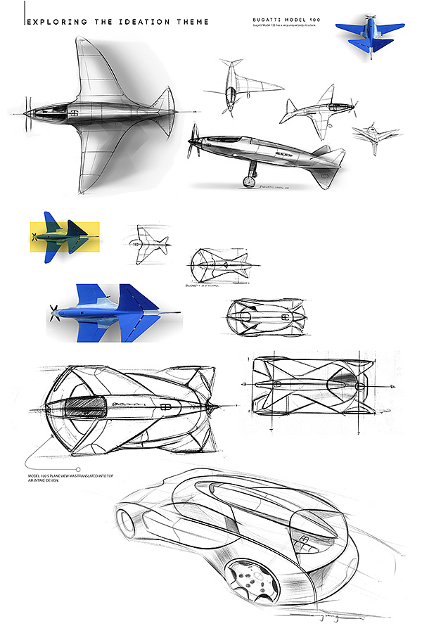 bugatti，飞机灵感，概念，车，电动，