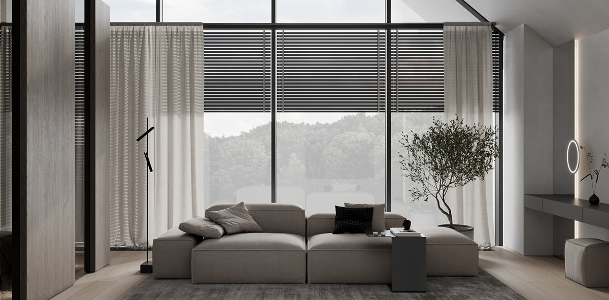 Interior design，Modern style，Line decoration，Environmental art design，