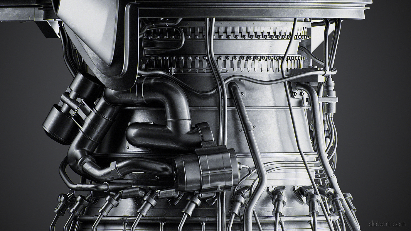 Cool，v-ray，3dmax，Jet engine，