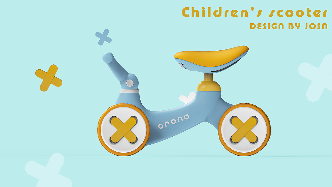 Infant child，Children's products，Taxi，Toys，swing car，Balance car，Render，Children's car，