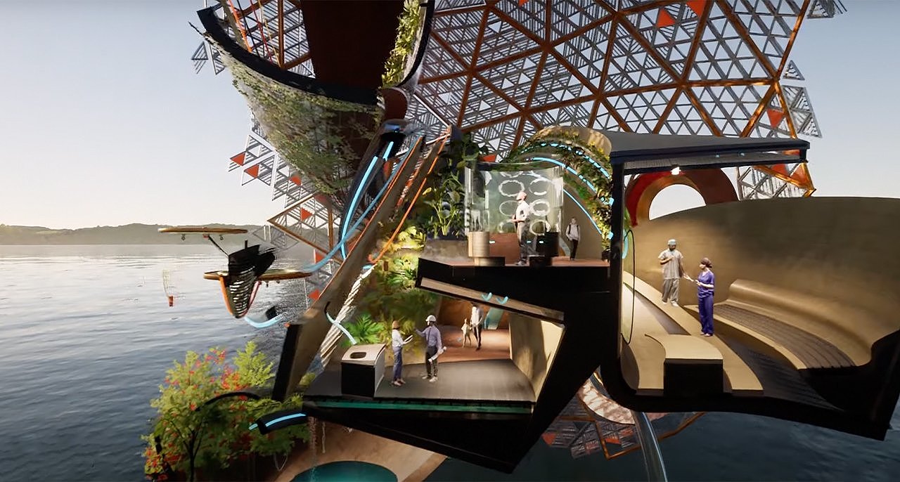 Architectural design，industrial design，Sense of future，float，