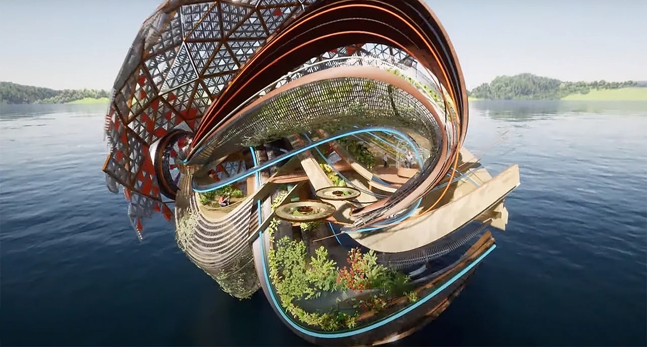 Architectural design，industrial design，Sense of future，float，