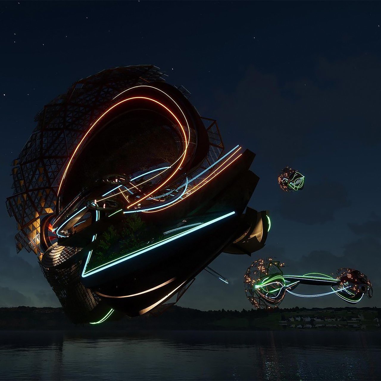 Architectural design，industrial design，Sense of future，float，