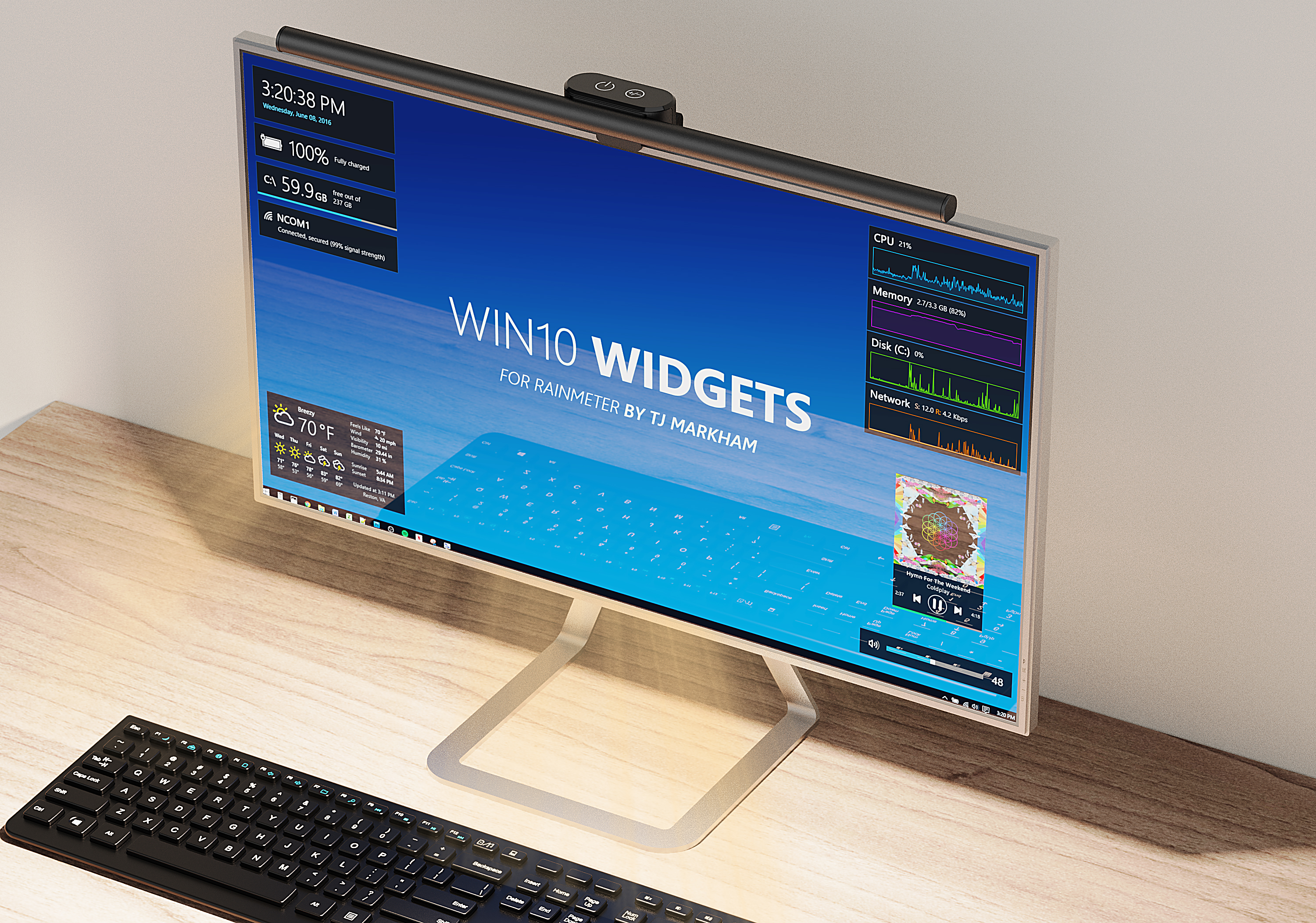 Computer screen light，