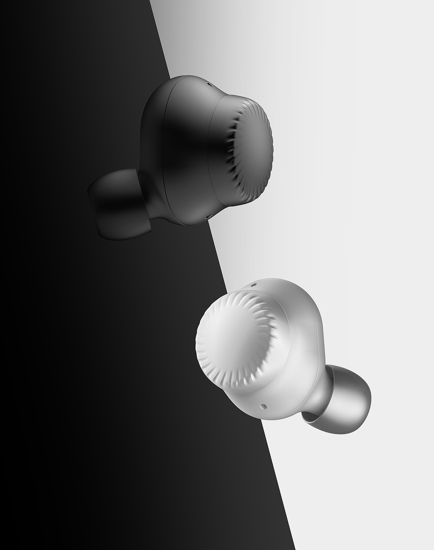 In ear，black and white，wireless，Bluetooth，headset，