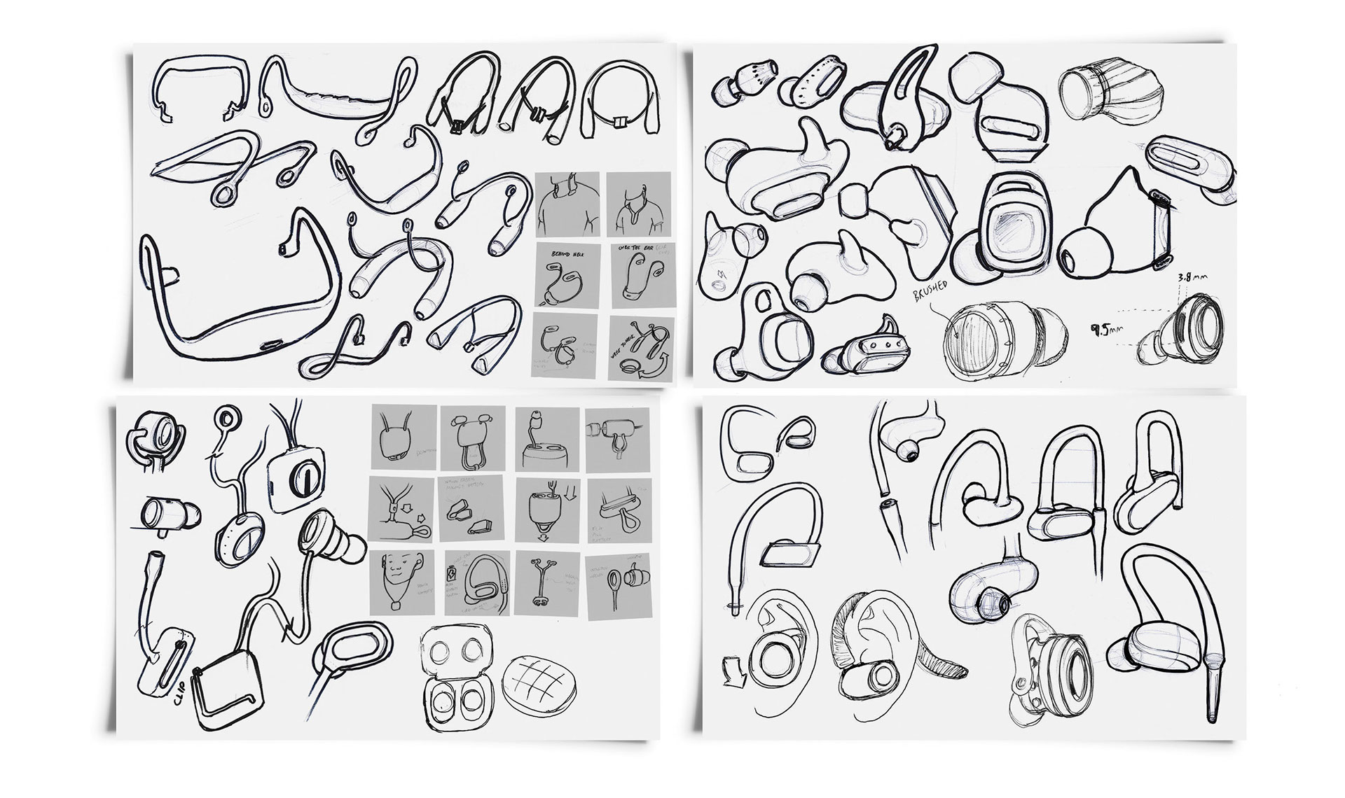 In ear，black and white，wireless，Bluetooth，headset，