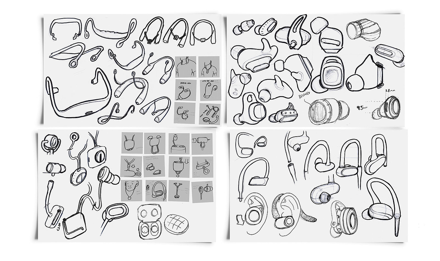 In ear，black and white，wireless，Bluetooth，headset，