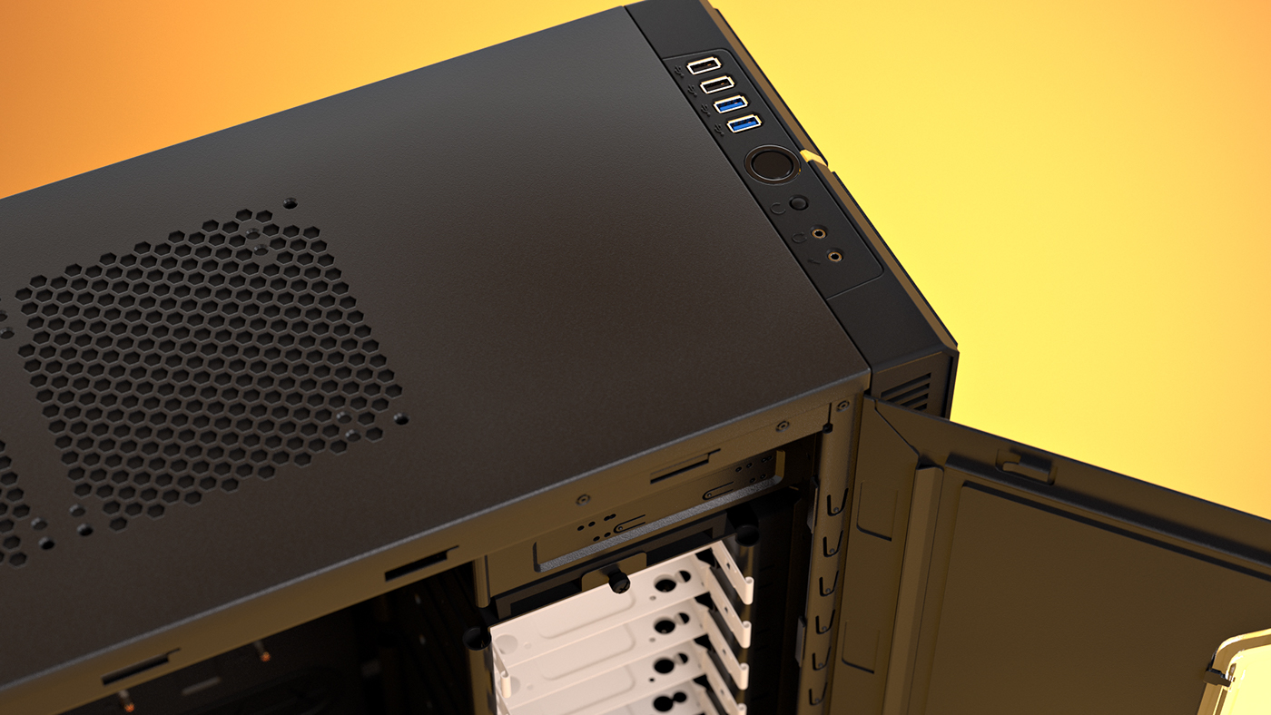 Main box，Layered design，R4 3D product rendering，computer，