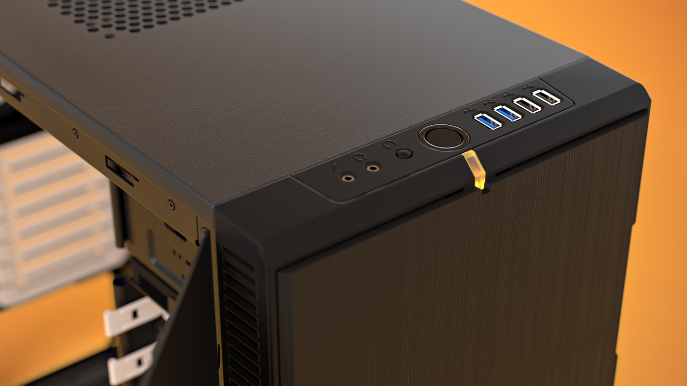 Main box，Layered design，R4 3D product rendering，computer，