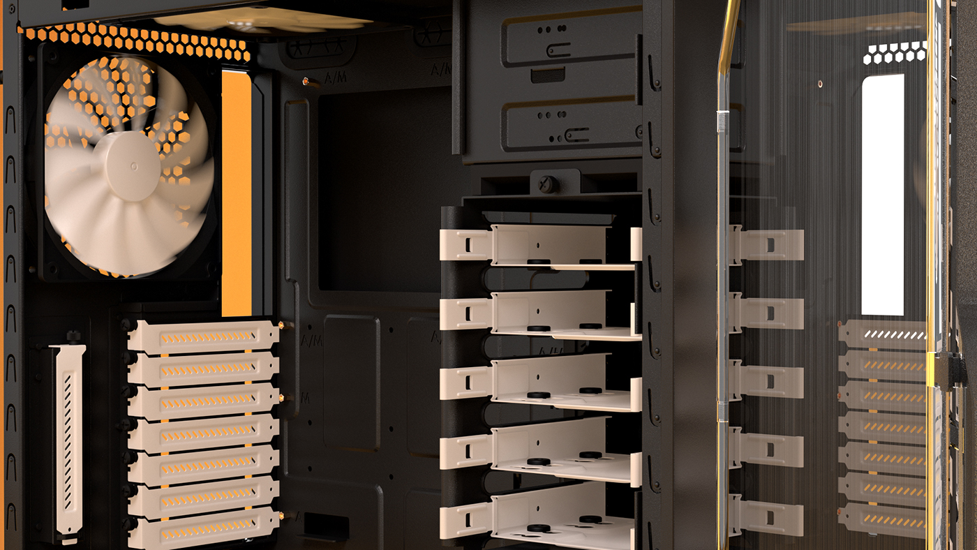 Main box，Layered design，R4 3D product rendering，computer，