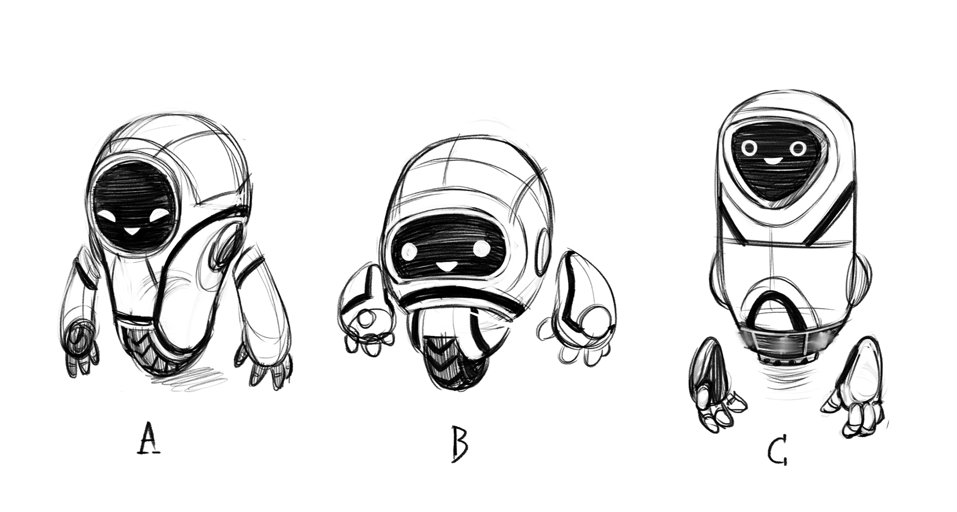 robot，adorable，personality，Blue white black，