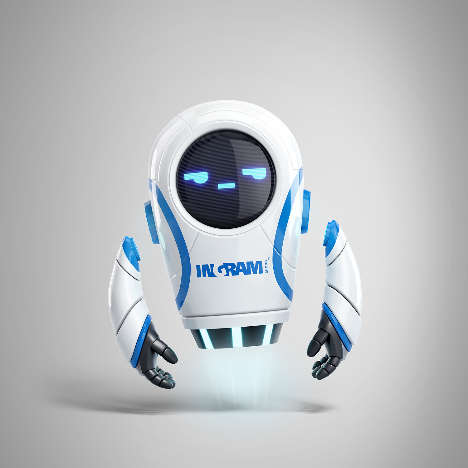 robot，adorable，personality，Blue white black，