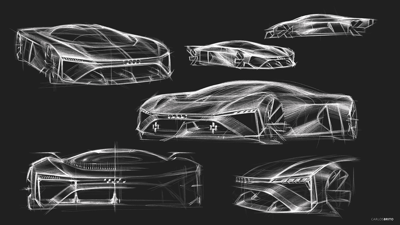 automobile，audi，sketch，