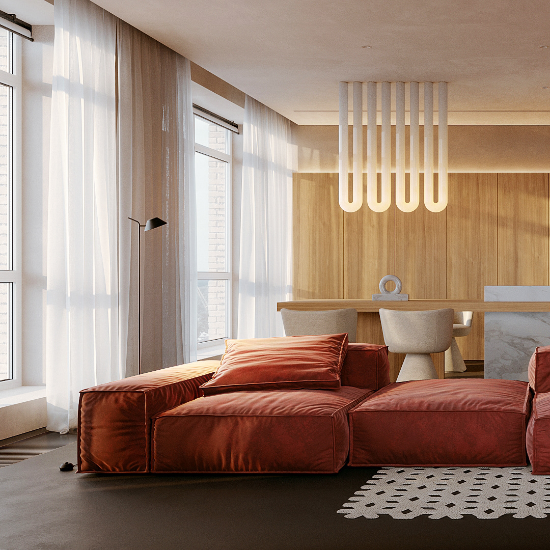 sofa，a living room，space design ，