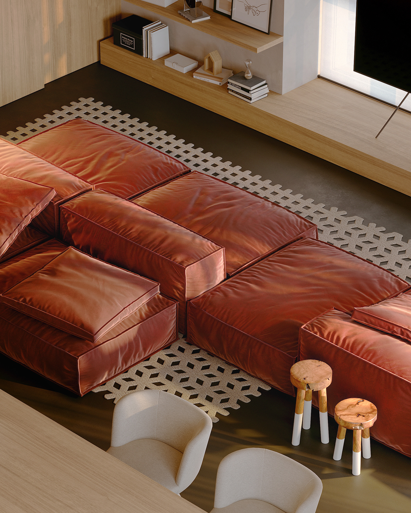 sofa，a living room，space design ，