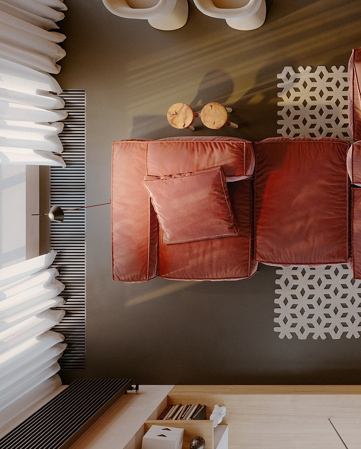 sofa，a living room，space design ，