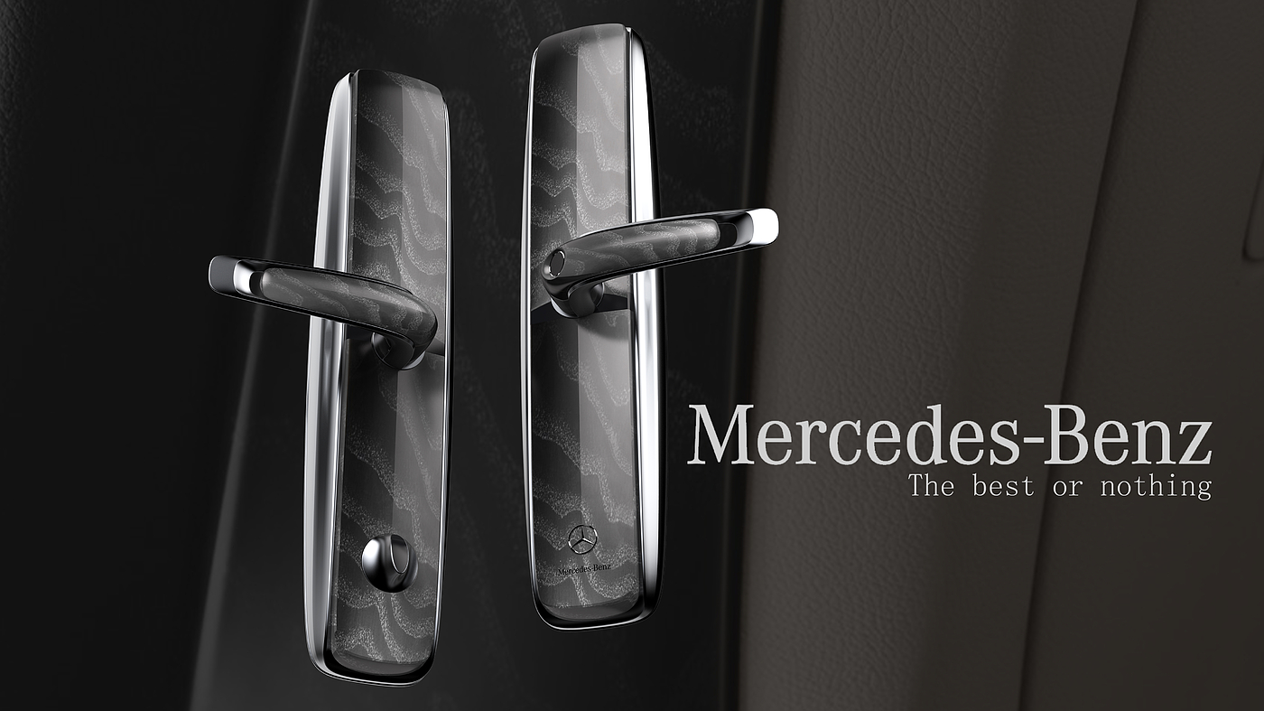 Fingerprint lock，intelligence，Mercedes Benz concept，Straight plate lock，Sliding cover lock，