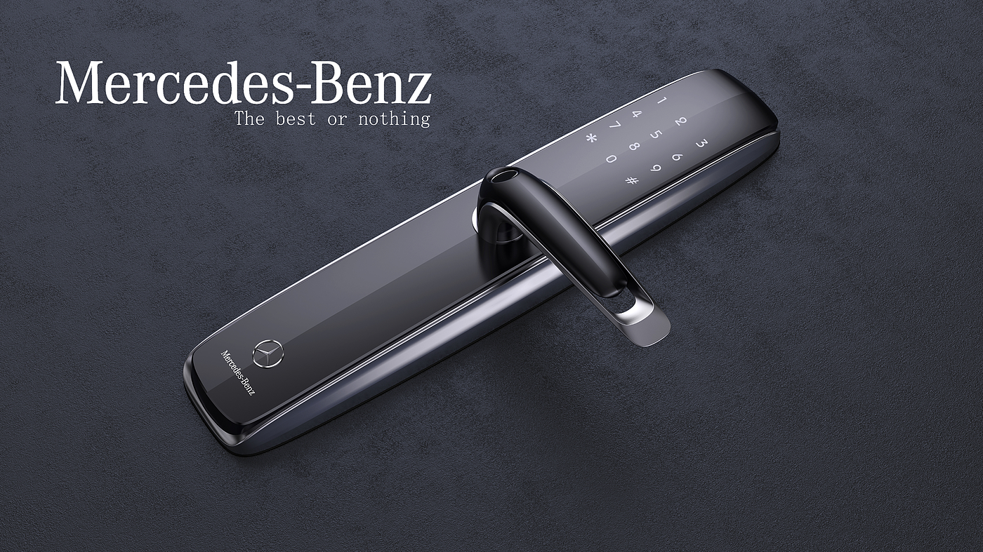 Fingerprint lock，intelligence，Mercedes Benz concept，Straight plate lock，Sliding cover lock，