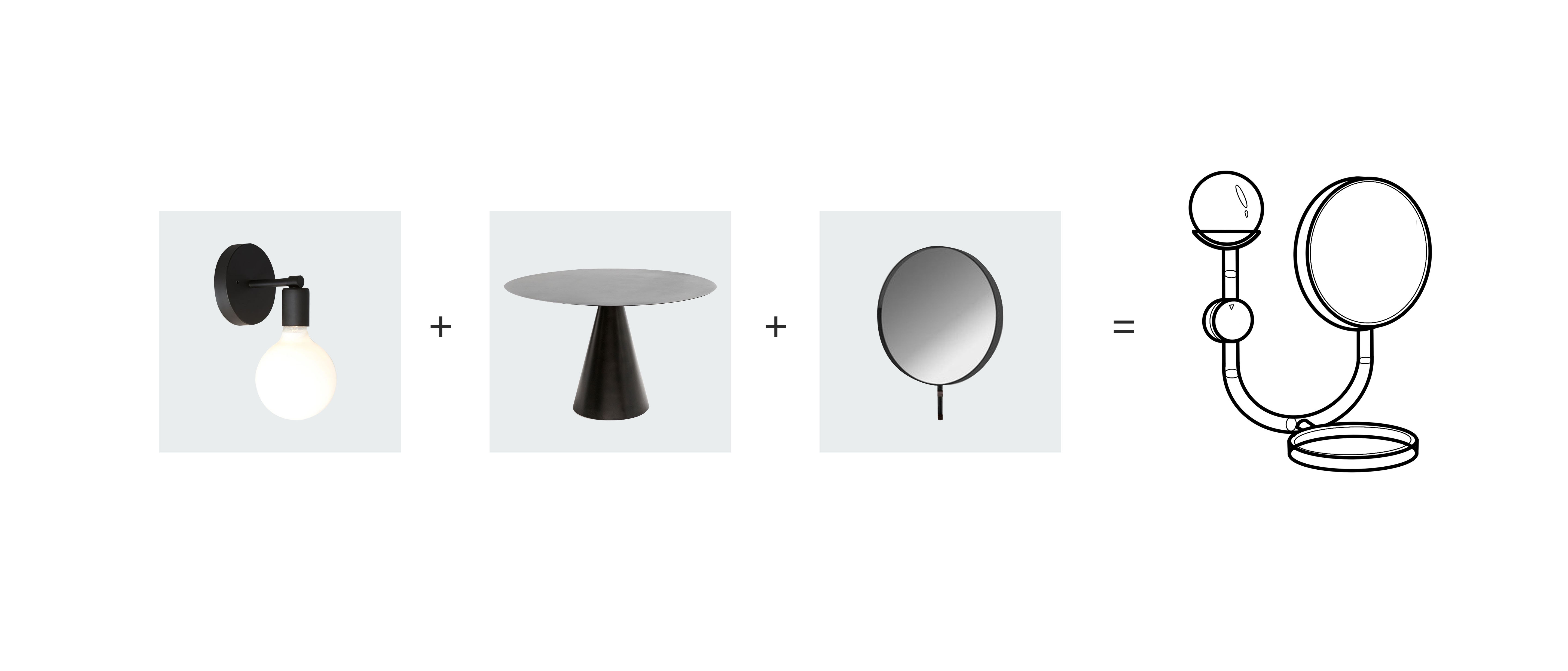 industrial design，furniture，Render，mirror，Table，lamp，