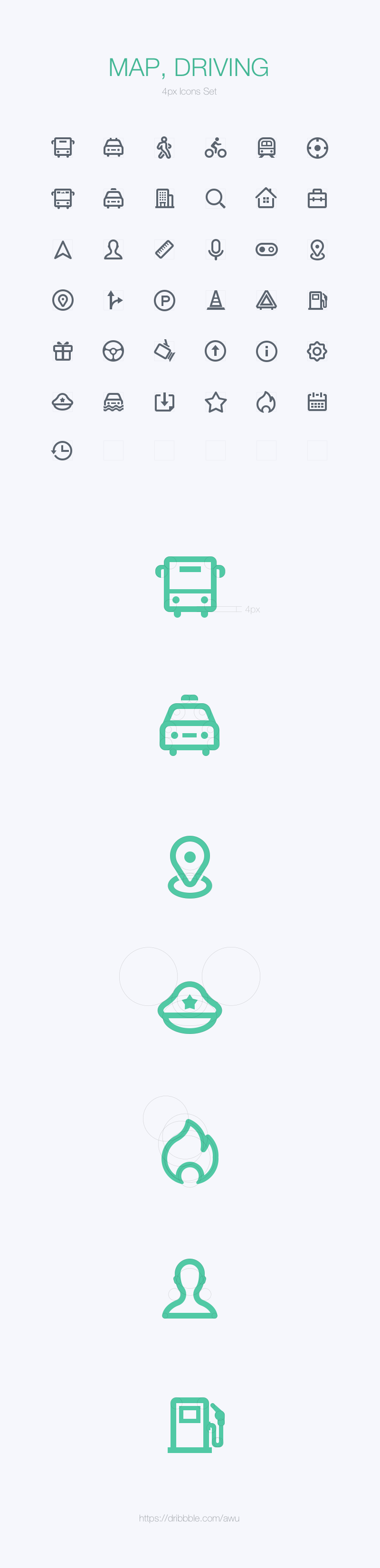 Map,-driving &icons set#N# - 普象网
