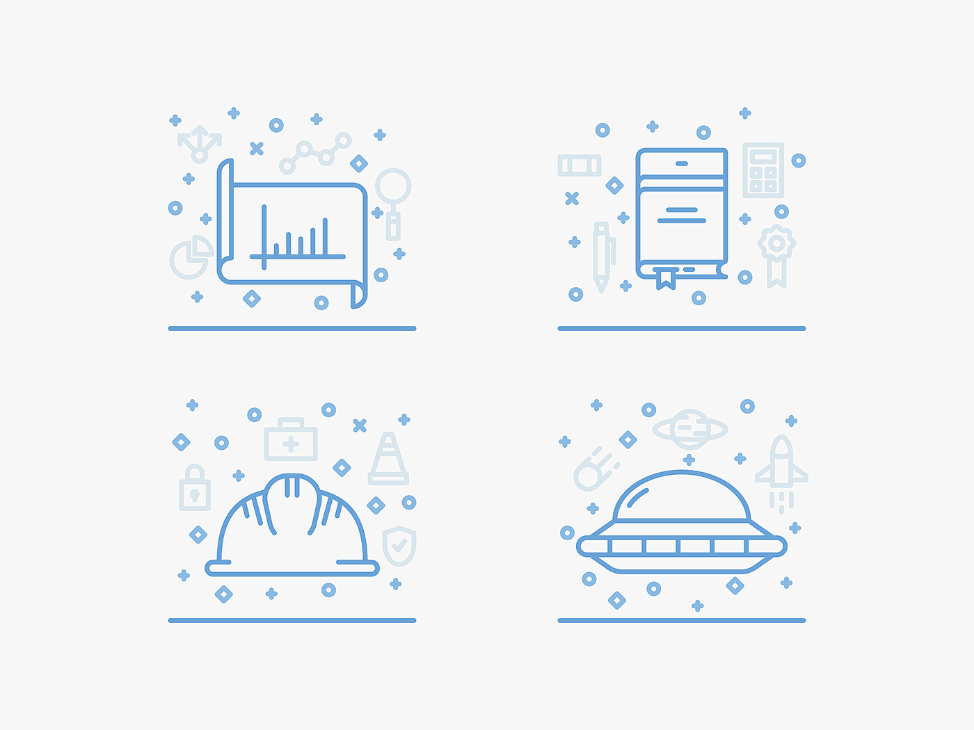 Monochrome Line Icons Collection - 普象网