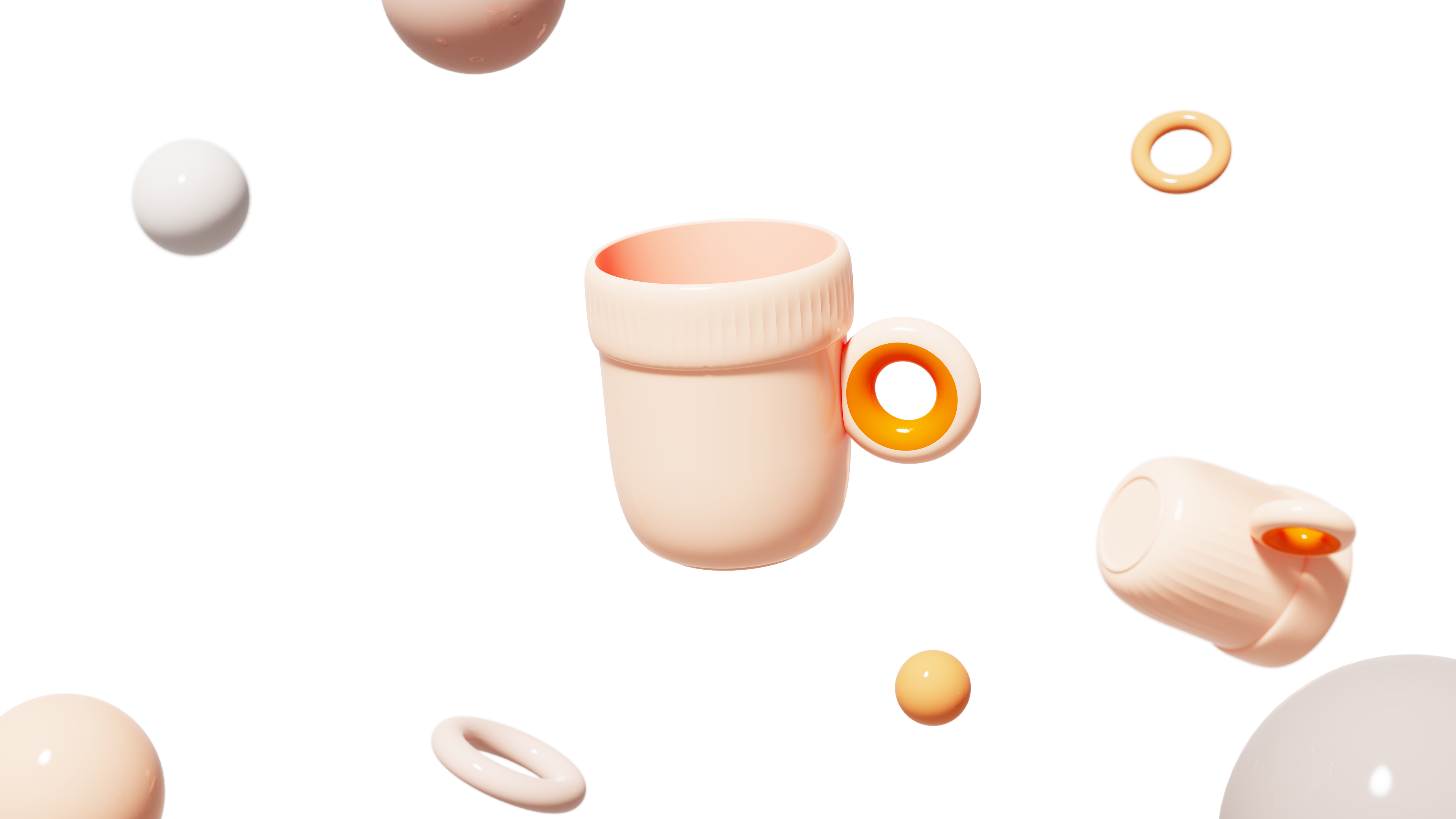 Mellow，lovely，adorable，Gargle cup，glass，doughnut，Cup for lovers，