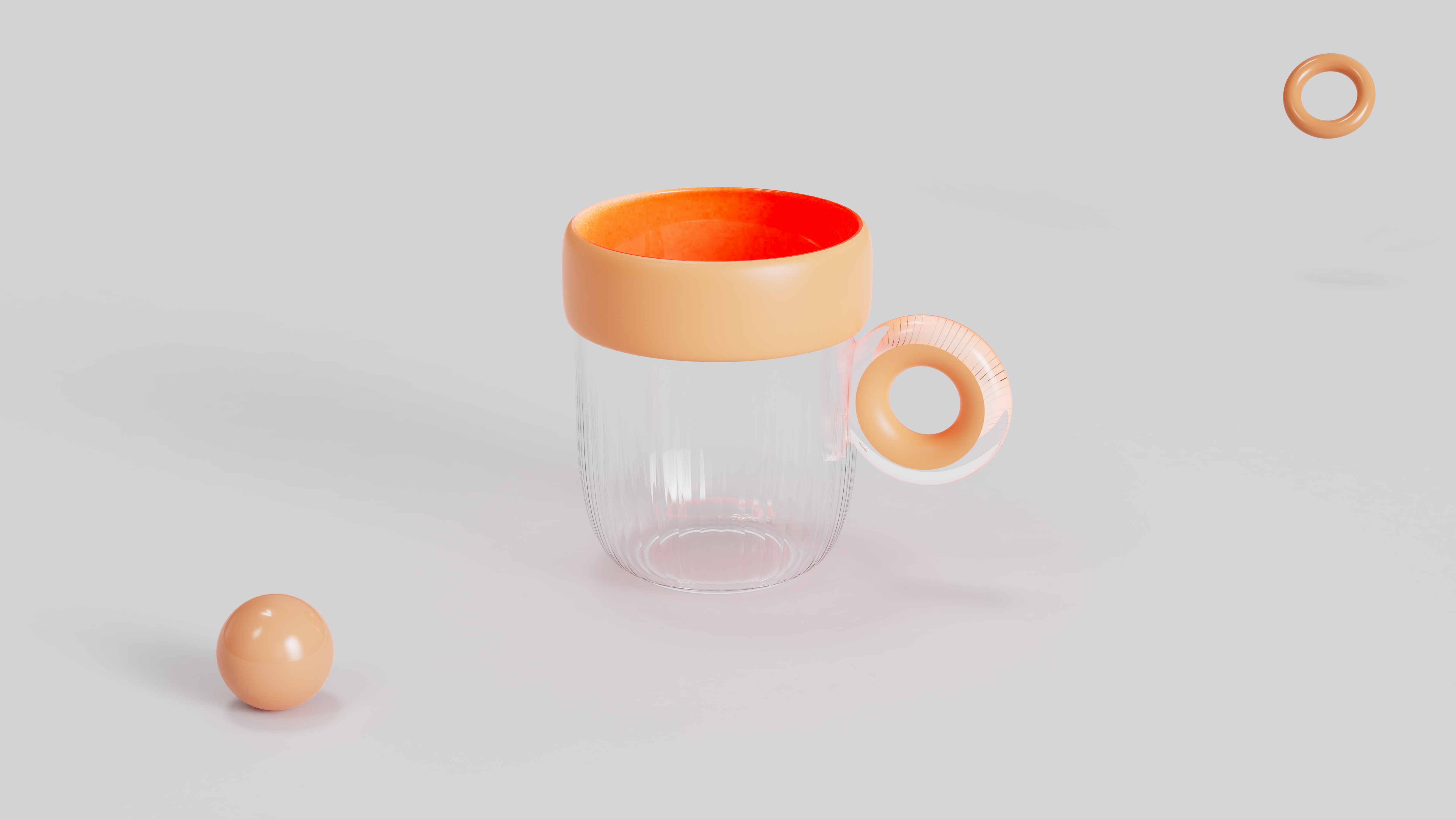 Mellow，lovely，adorable，Gargle cup，glass，doughnut，Cup for lovers，