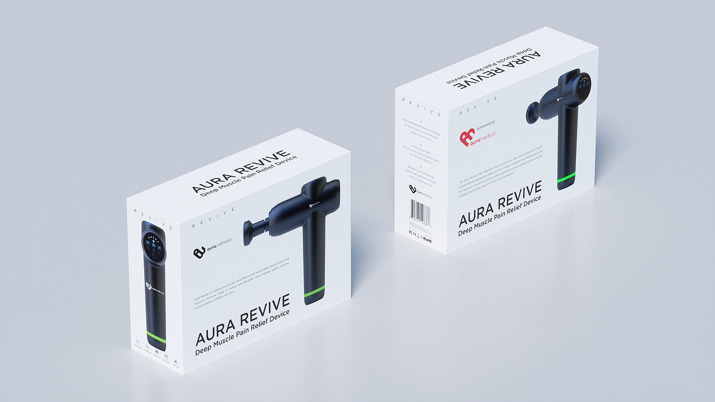 筋膜枪，Aura Revive，产品设计，