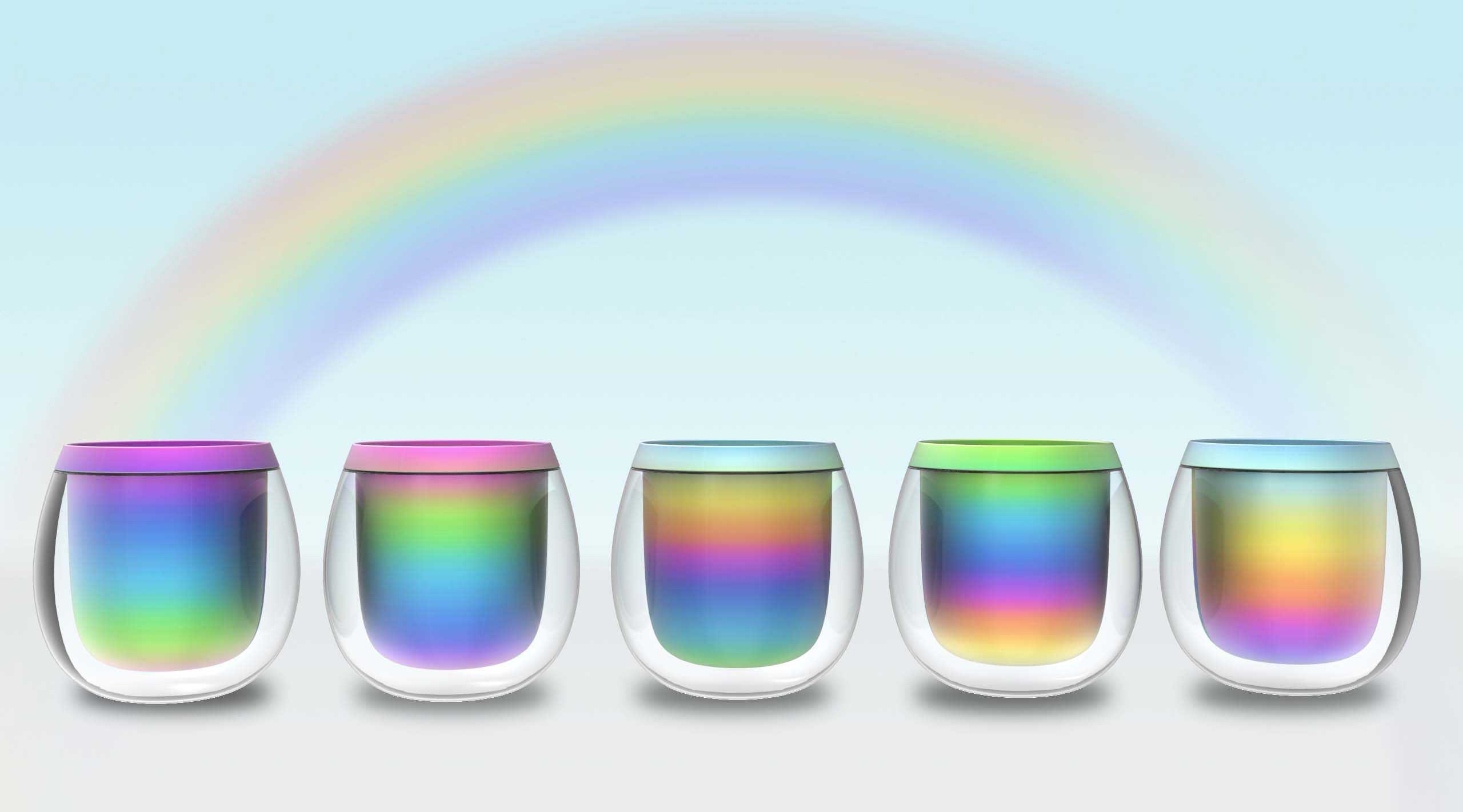 rainbow，Pure titanium，crystal，glass，