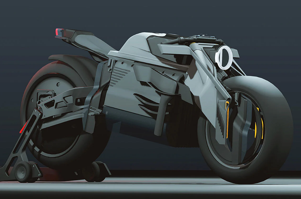 industrial design，traffic，conceptual design，Modern，street，motorcycle，