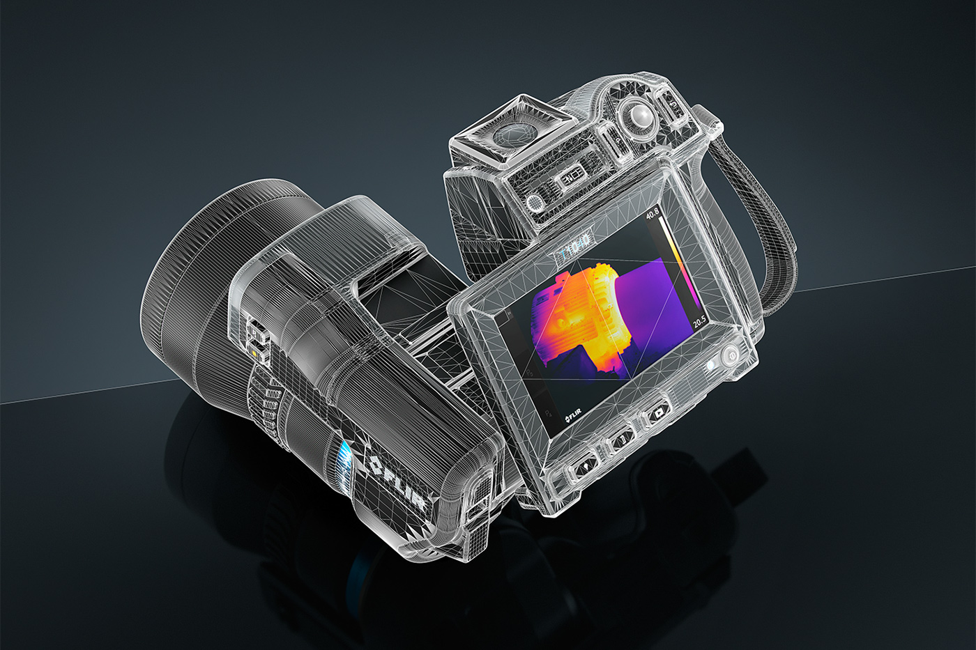 Infrared thermal imager，cgi，Render，FLIR，industrial product，Handheld，