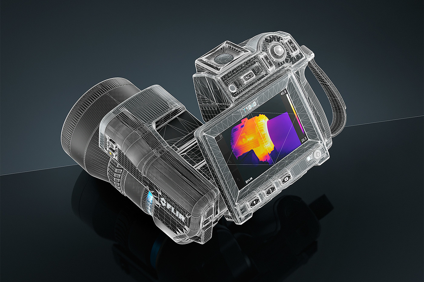 Infrared thermal imager，cgi，Render，FLIR，industrial product，Handheld，