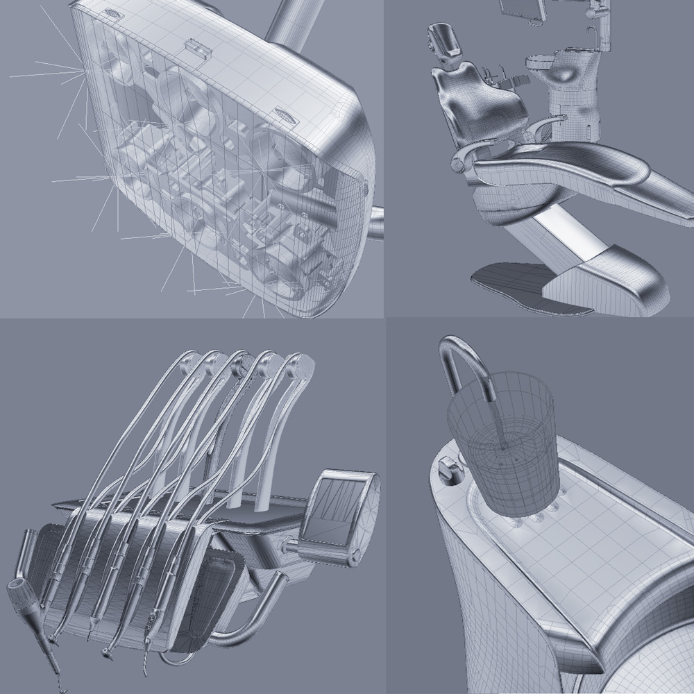 3D model，cgi，apparatus，concept，details，Stomatology Department，chair，