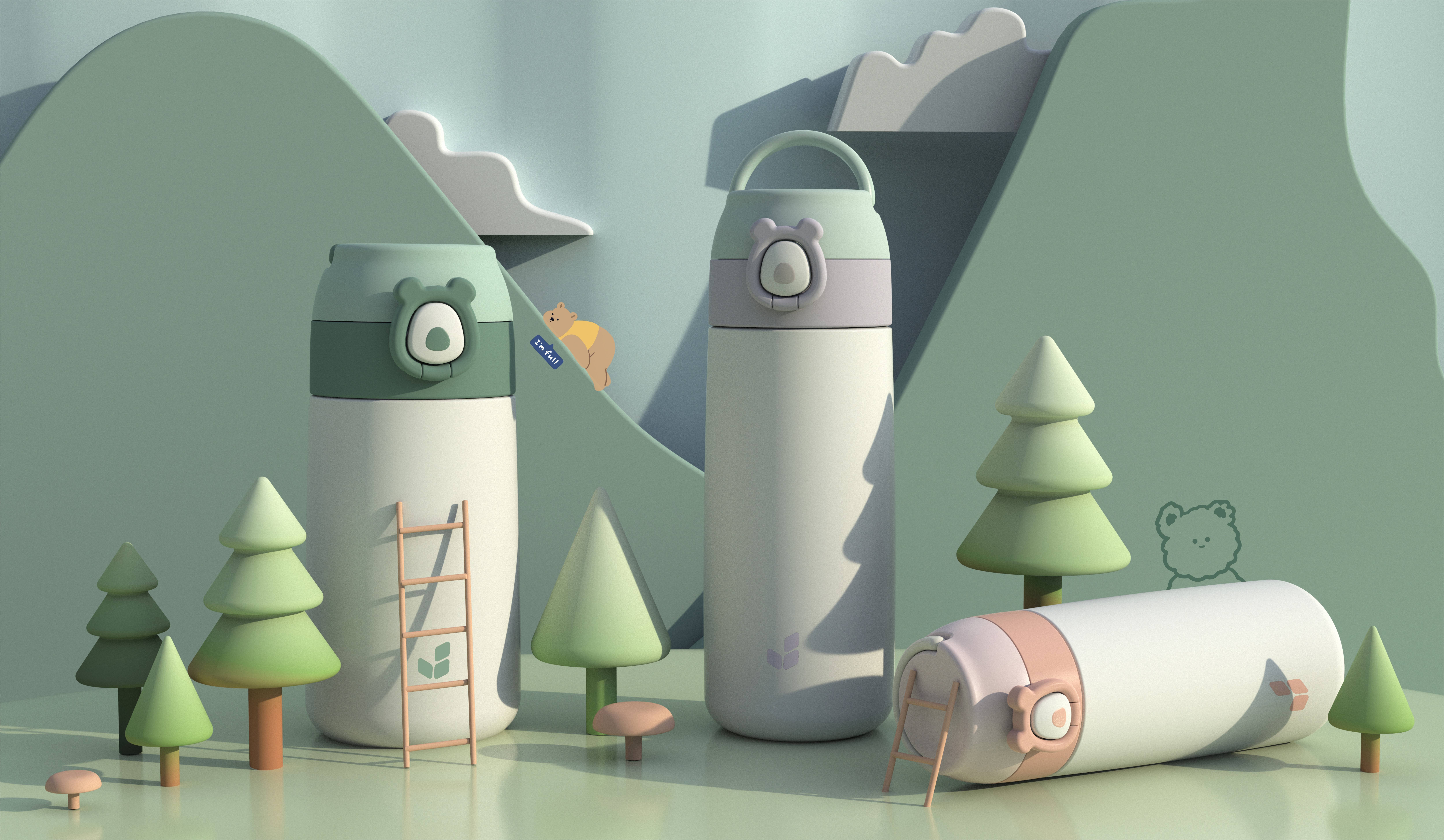 cmf，industrial design，vacuum cup，coffee cup，Children's pot，Render，