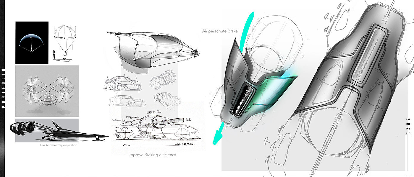 摩托车，汽车，外观设计，草图，portfolio，