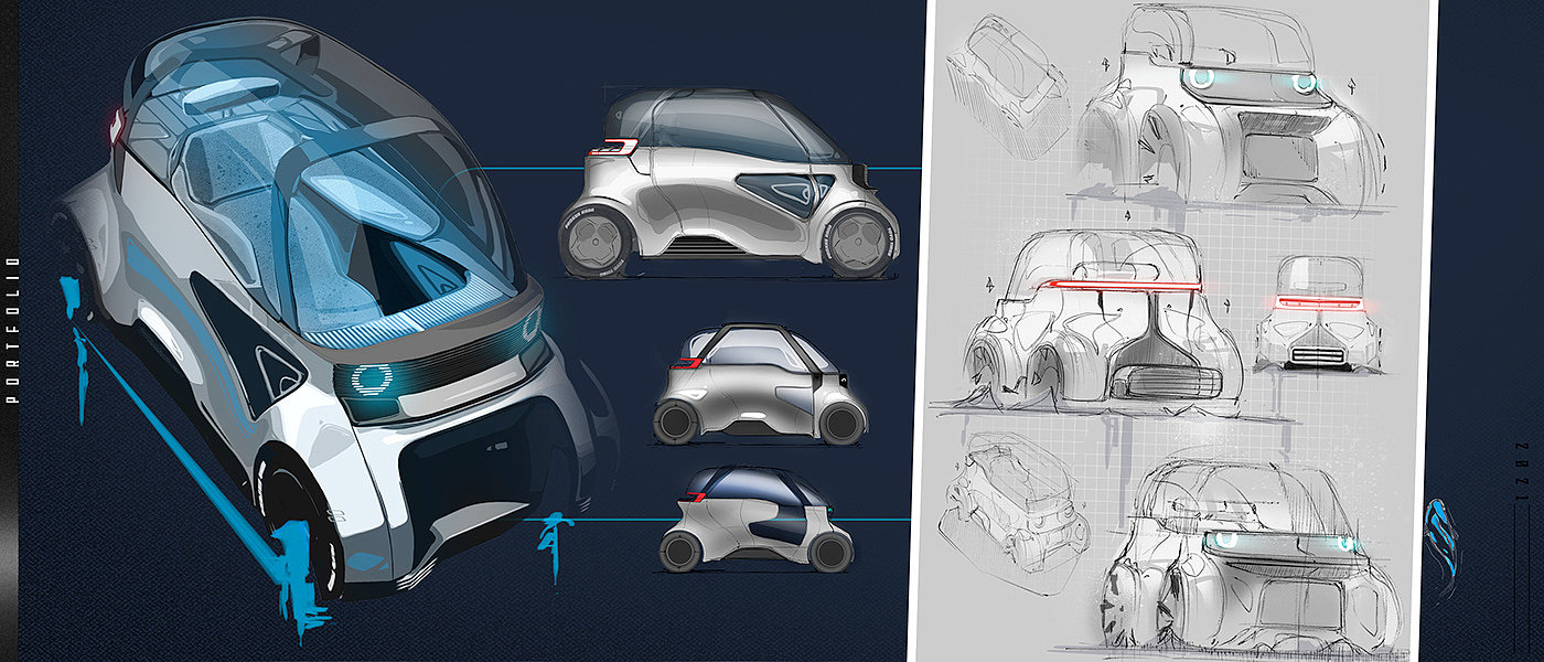 摩托车，汽车，外观设计，草图，portfolio，