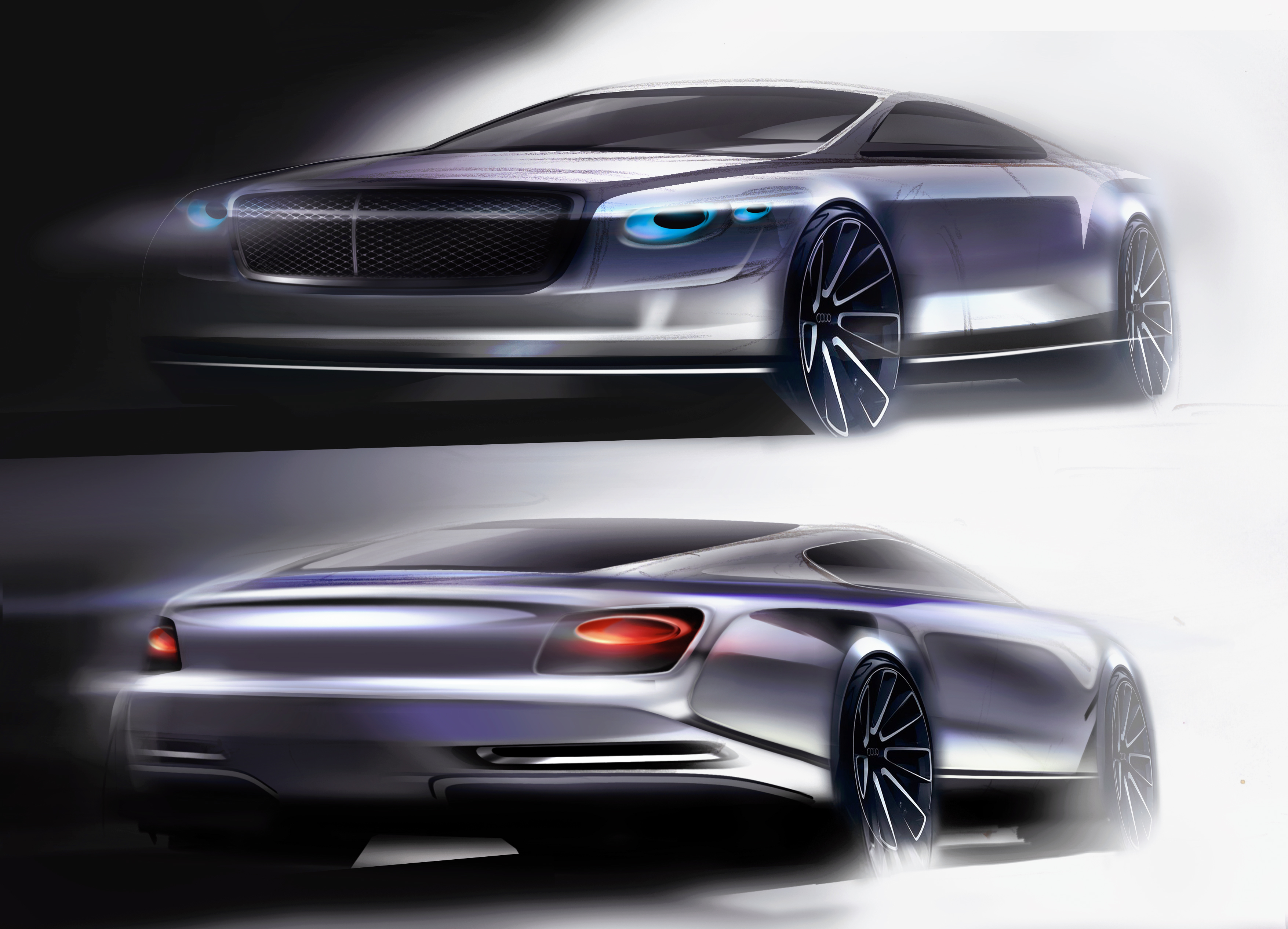 Hand drawn，Ubee ，draft，Automobile design，Pentax，Bentley，Bentley Continental GT，