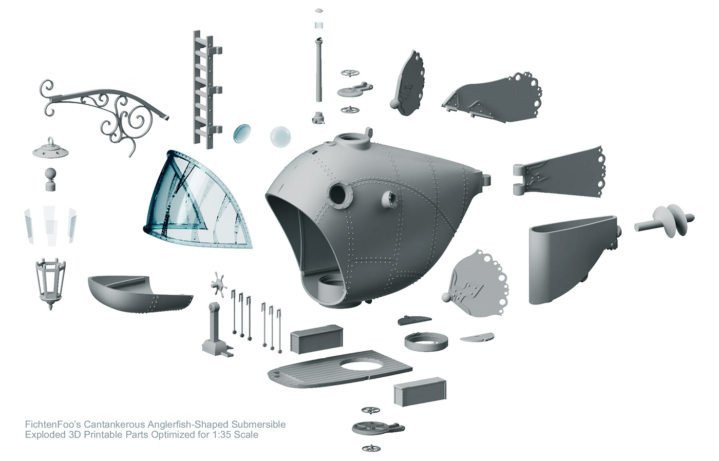 Submersible，Model，Punk ，Fishy，