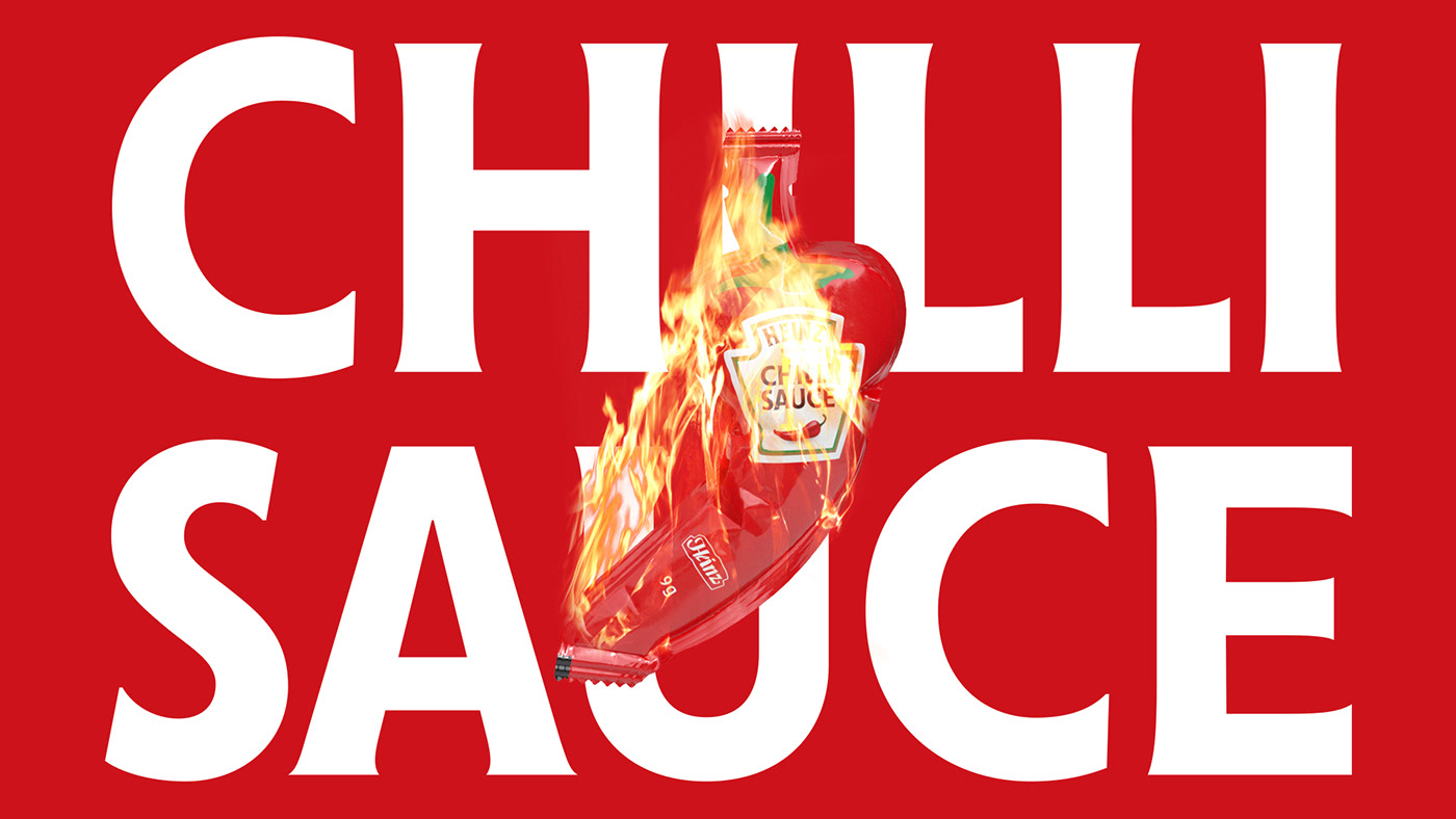 Pepper packaging，Heinz ，CHILLI SAUCE，packing design，