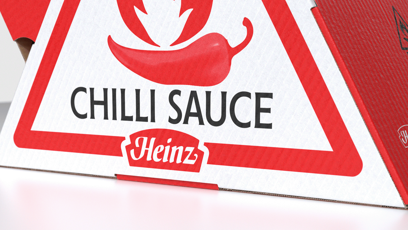 Pepper packaging，Heinz ，CHILLI SAUCE，packing design，