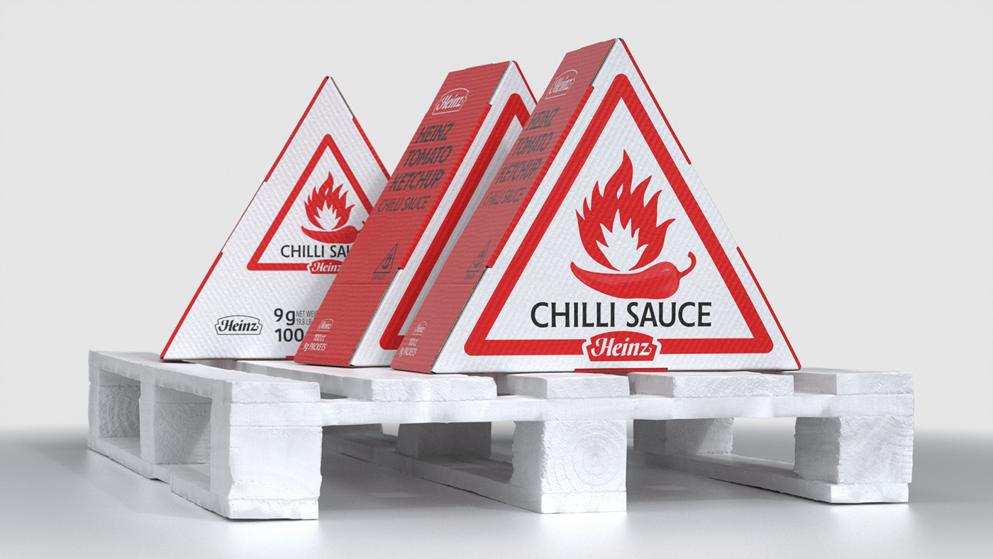 Pepper packaging，Heinz ，CHILLI SAUCE，packing design，