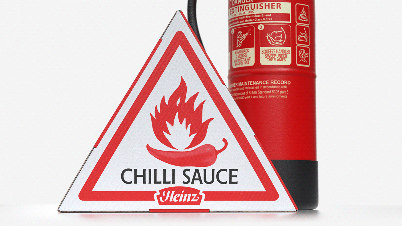 Pepper packaging，Heinz ，CHILLI SAUCE，packing design，