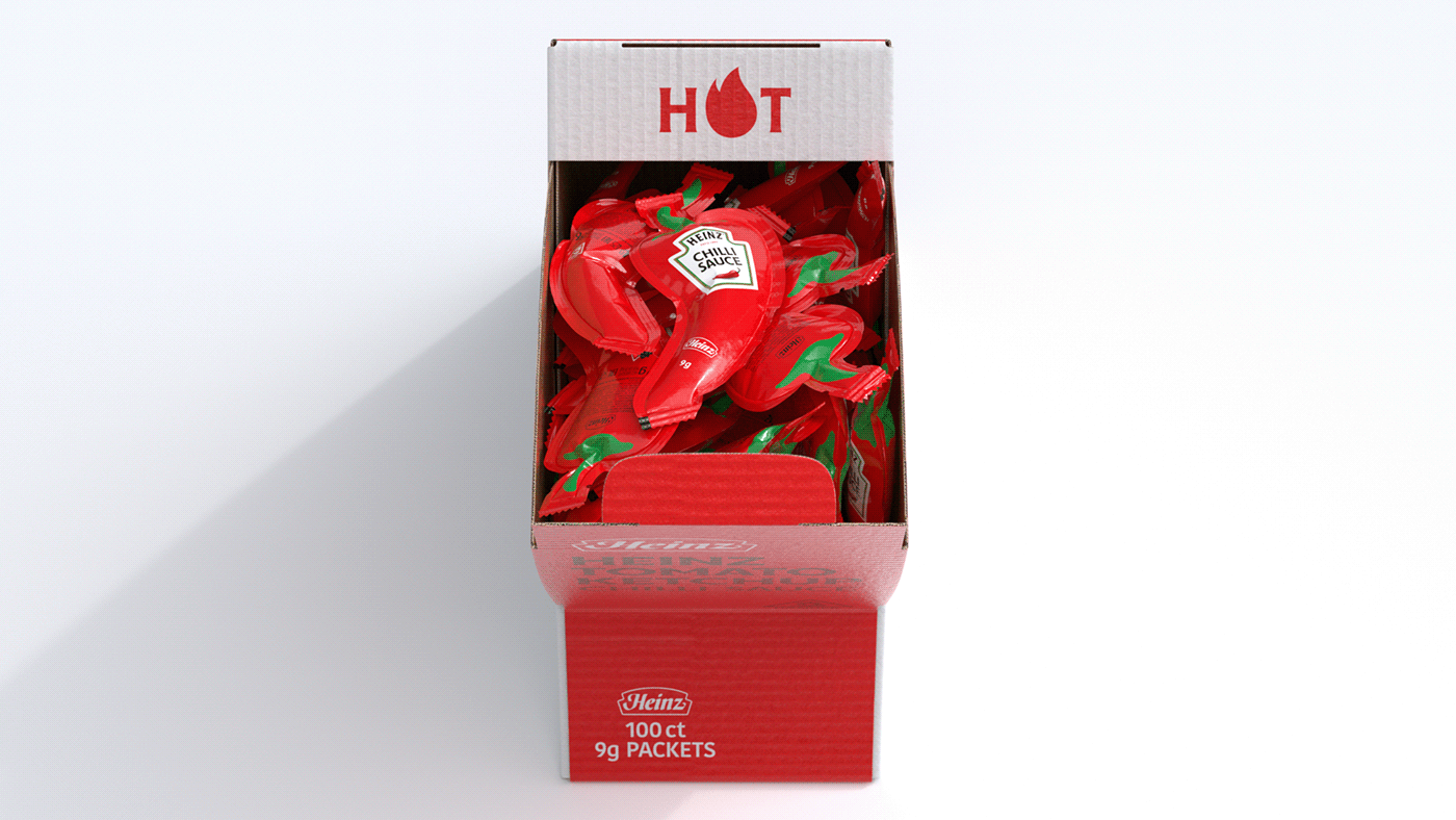 Pepper packaging，Heinz ，CHILLI SAUCE，packing design，