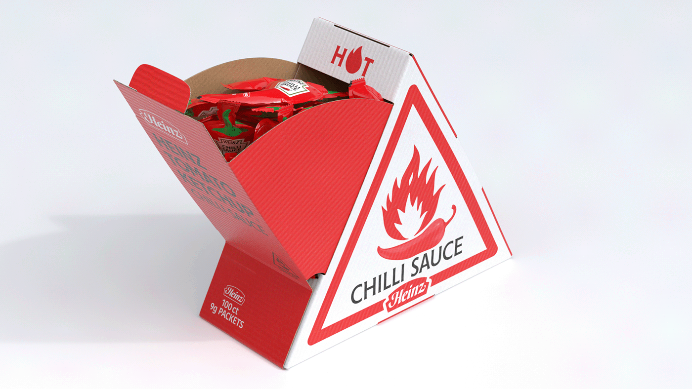 Pepper packaging，Heinz ，CHILLI SAUCE，packing design，