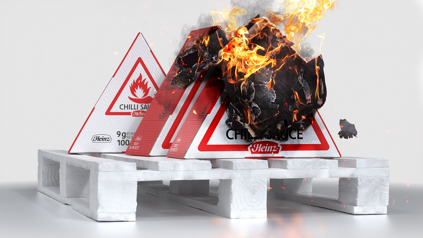 Pepper packaging，Heinz ，CHILLI SAUCE，packing design，